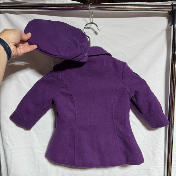 Purple London Fog Girls Jacket w/matching hat sz 18m (3aj) - Picture 6 of 7